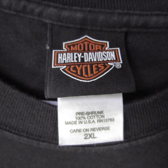 Harley-Davidson Shirt Mens 2XL Black Flames Treasure Coast Stuart FL Made in USA - Picture 3 of 6